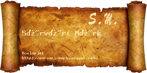 Sárvári Márk névjegykártya