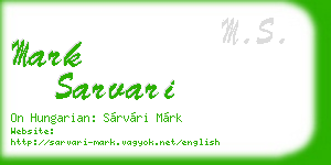 mark sarvari business card